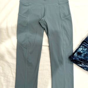 NWOT Lululemon Leggings. Dusk gray blue. Luxetreme Fabric Run Sweat-wicking
